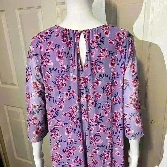 NWT Girl With Curves Purple Floral Maxi Dress Bohemian Summer Womens Size Large - Picture 10 of 12